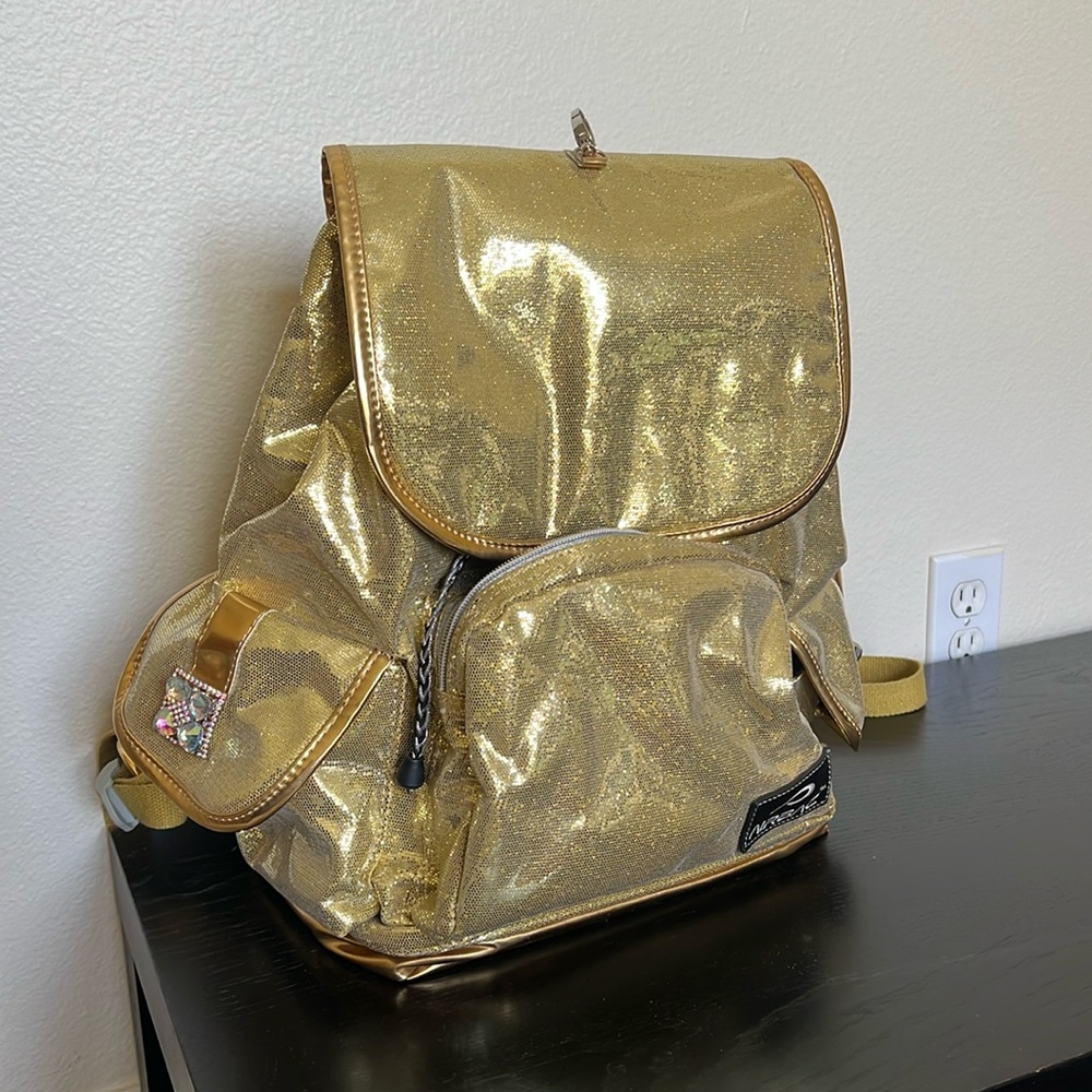 Gold Sequins Cheerleading Airbac Backpack